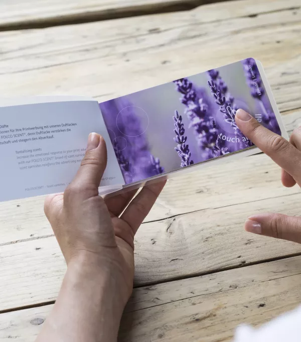 Scent book with scented fields